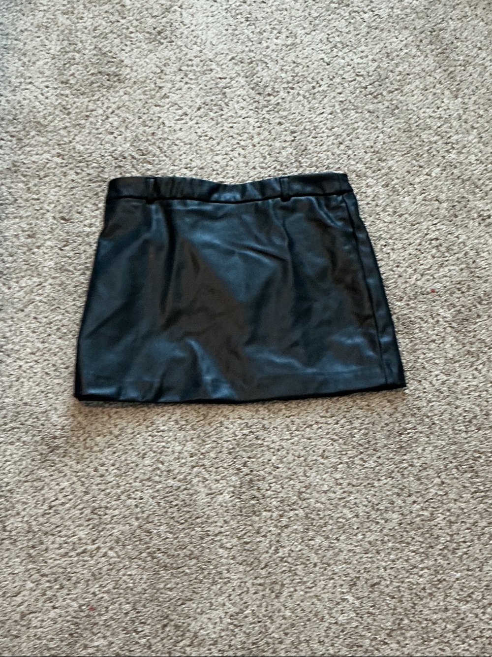 Zara Black Faux Leather Mini Skirt